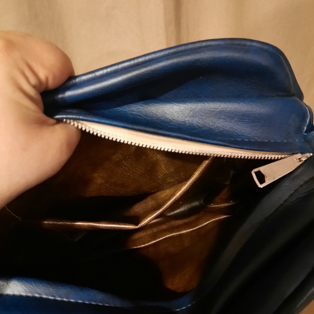 Vintage Vinyl Patchwork Stripes Bag - image 7